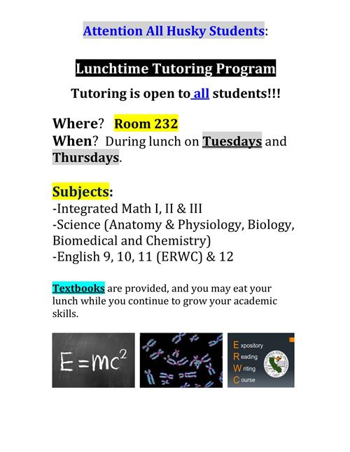 HSA Lunch Tutoring